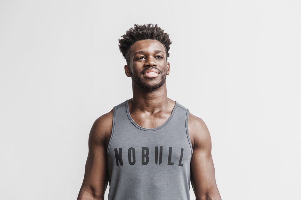 NOBULL Men's Tank Tops - Dark Grey - Ireland (8560EZOFV)